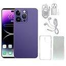 Jectse I14 Promax Smartphone, 6.1Inch HD 4GB 64GB Dual SIM Unlocked Cell Phone with 8MP 16MP Camera, 7000mAh Mobile Phone for 11, Purple