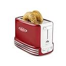 Nostalgia Retro Wide 2-Slice Toaster, Vintage Design With Crumb Tray, Cord Storage & 5 Toasting Levels, Red