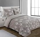 VISION - Completo biancheria da letto reversibile Ginko, completo copripiumino 200 x 200 cm con 2 federe per cuscino per letto matrimoniale, 100% cotone