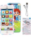 YPhone Kids Learning Toy Play Cell Phone Black/White with USB Rechargeable Iphon