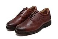 Gecko Men's Leather Golf Shoe (Brown, Numeric_8)