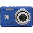 KODAK PIXPRO FZ55-BL 16MP Digital Camera 5X Optical Zoom 28mm Wide Angle 1080P Full HD Video 2.7" LCD Vlogging Camera (Blue)