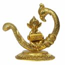Metal Lord Ganesha Working on Laptop Home Decor Idol Showpiece for Office Shop