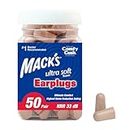 Mack's Ultra Soft Foam Earplugs, 50 Pair - 32dB Highest NRR, Comfortable Ear Plugs for Sleeping, Snoring, Travel, Concerts, Studying, Loud Noise, Work
