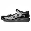 Walkright Fern Girls Black Patent School Shoe - Size 1 UK - Black