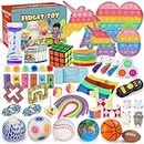 70 Pack Sensory Fidget Toys Set for Adults Kids , Relieves Stress and Anxiety Fidget Toy Box , Gifts for Birthday / Classroom Reward for Girls Boys,Autistic ADHD Toys Tools