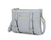 MKF Collection Crossbody Bag for Women, Designer Crossover Handbag Small Messenger Purse, Crystal Blue, Medium