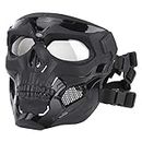 AOUTACC Maschera protettiva integrale per softair, regolabile, tattica, per paintball, giochi di guerra, Halloween, cosplay, feste in costume (nero)