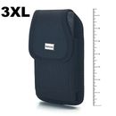 3XL RUGGED CELL PHONE VERTICAL POUCH WITH METAL CLIP AND BELT LOOP HOLSTER