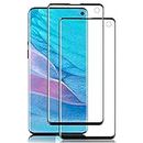 Latch Compatible [2 - Pack] Samsung Galaxy S10 Tempered Glass Screen Protector, [9H Hardness][Anti-Scratch] [Anti-Fingerprint][3D Curved][Ultra Clear] Screen Protector for Galaxy S10(Black)