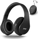 Wireless Bluetooth Headphones Over Ear with Deep Bass FoldablE, and wired