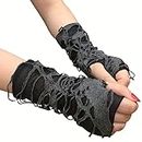 Fingerless Gloves Punk Armcuffs Gothic Ripped Accessory