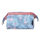 House of Quirk Toiletry Kit Women Jewelry Organizer Electronics Accessories Hard Drive Carry Case Portable Cube Purse (Grey Flamingo)