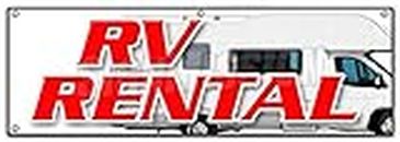 72" RV Rental Banner Sign New Used Rent me Motorhome financing Sale