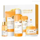 5 Pieces Vitamin C Skincare Set Moisturizing Face Serum Brighten Cream Antiage Eye Cream Toner