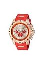 Invicta Stainless Steel I-Force Analog Orange & Red & Ivory Dial Men Watch - 43004, Red Band