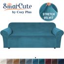 Velvet Plush Sofa Cover Stretch Couch Cover Furniture Protector for 1/2/3 Seater