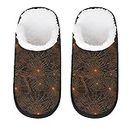 Halloween Scary Spider Web Fuzzy Travel Slippers - Comfortable and Durable House Slippers for Women and Men - Ideal Gift for Bedroom Hotel Travel Spa - L