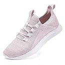 ALEADER Energycloud Running Shoes for Women Slip On Cushion Sneakers for Walking, Nurse, Tennis Shoes Light Pink Size 9 US