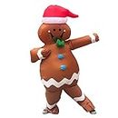 DeHasion Christmas Inflatable Gingerbread Man Costume Christmas Party Blow-up Costume for Adult Christmas Decor/Parade (Gingerbread Man)