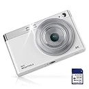 Digital Camera 4K 50MP with 32GB SD Card 2.88" IPS LCD Screen Auto Focus 16x Digital 9 Special Shooting Modes Zoom Beginner Portable Mini Camera 0.23LB Gifts for Teens (White, Batteries X1)