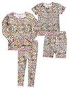 VAENAIT BABY Girls Pajamas Sleepwear Short&Long Pjs 2pcs Set Shirring Floral 2 Set S
