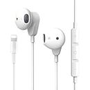 Lightning Headphones[Apple MFi Certified] Wired iPhone Headphones Stereo Sound In-Ear Earbuds (Built-in Microphone & Volume Control) Compatible with iPhone 11/12/12 Mini/13/13ProMax/SE/14/XR/8/7/XS