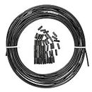Farbetter Lined Bicycle Bike Derailleur/Shift Cable Housing, 4mm x 50ft, Including 50 PCS Cable End Caps Kit, The Most Trusted DIY Set for SRAM/Shimano Mountain Bike Road Bike (Black)
