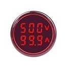Microtail Direct AC Voltage/Current Meter Round LED Display Voltmeter-Ammeter Range 600V, 0-100A, (Red), Corded Electric