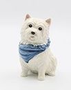Cosmos Gifts Fine Porcelain Westie Western Terrier with Blue Bandana Dog Treat or Candy Jar, 7-1/4 in