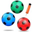 Dilabnda Mini Colorful Soccer Balls Football for Kids Toddlers, 6'' Indoor Soft Replacement Rubber Balls, Beach Pool Sports Playground Balls for Toddlers Babys (3PCS)