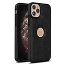 Pikkme iPhone 11 Pro Max Back Cover | Flexible Pu Leather | Full Camera Protection | Raised Edges | Super Soft-Touch | Bumper Case for iPhone 11 Pro Max (Black)