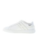 HOGAN women shoes White soft napa leather H365 sneaker with silver