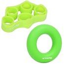 Strauss Finger Exerciser | Hand Strengthener for Carpal Tunnel Relief and Grip Strength | Silicone Finger Gripper and Finger Stretcher | Ideal for All Skill Levels | Set of 2, (Green)