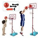 TONZE Kids Basketball Hoop and Stand Height Adjustable,Net and Ball Outdoor Indoor Mini Basketball Hoop Sport Play Set Toys for 4 5 6 7 Year Old Boys Girls(88cm/138cm/190cm)