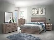 Coaster Home Furnishings Brantford 4-Piece Panel Bedroom Set, Eastern King, Barrel Oak
