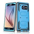 Asuwish Phone Case for Samsung Galaxy S6 Cover Hybrid Rugged Shockproof Drop Proof Full Body Protective Heavy Duty Cell Accessories Glaxay S 6 Gaxaly 6s Galaxies GS6 SM-G920V G920A Women Men Blue