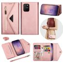 For Samsung Galaxy S23 S22 S21 Ultra Plus Business Women Wallet Slot Case Cover
