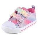 Cheerful Mario 1-5 Years Baby Girls Trainers Toddler Girls Fashion Canvas Shoes Casual Sneakers Easy Fastening Glitter Neon 6 UK Child