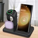 Charging Station For Multiple Devices 3 In 1 Fast Charging Stand For Galaxy S23 Ultra/s22/s21/note20/z Flip/z Fold 4/galaxy Buds Wireless Charger Dock Stand For Pro/4/3