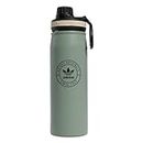 adidas Originals 600 Ml (20 Oz) Metal Water Bottle, Hot/Cold Double-Walled Insulated 18/8 Stainless Steel, Silver Green/Black/Wonder Beige, One Size, Silver Green/Black/Wonder Beige, One Size