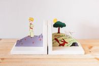Très Jolie Serre-Livres Le Petit-Prince en Bois fait et peint à la Main