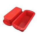 SILIVO Silicone Bread and Loaf Pans - Set of 2 - Nonstick Silicone Baking Mold for Homemade Loaf, Bread and Meatloaf - 8.9x3.7x2.5 inch