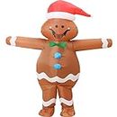 Gingerbread Man Costume Adult,Inflatable Christmas Costume,Blow Up Xmas Costumes for Thanksgiving Cosplay Party