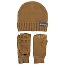 Jeep Unisex 2 Piece Beanie and Convertible Glove Set, Tan, One Size Fits Most