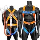 Full Body Safety Harness Tool Fall Protection with D-Rings and Waist Belt,Universal Personal Protective Equipment ANSI/ASSE OSHA/ANSI Compliant