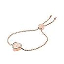 Michael Kors Women's Stainless Steel Rose Gold-Tone Slider Bracelet with Crystal Accents, Metal