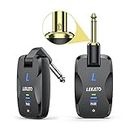 LEKATO 2.4GHz Guitar Wireless System Designed with Slient Plug, Wireless Guitar Transmitter Receiver, Rechargeable Cordless Digital Audio Guitar Bass System for Electric Instruments Bass Violin