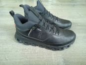 On Cloud Hi Top Waterproof Mens Size 9.5 Triple Black Leather Sneakers