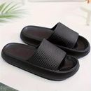 Unisex Solid Colour Open Toe Breathable Slippers, Comfy Non Slip Casual Soft Sole Eva Slides For Men's & Women's Indoor Activities